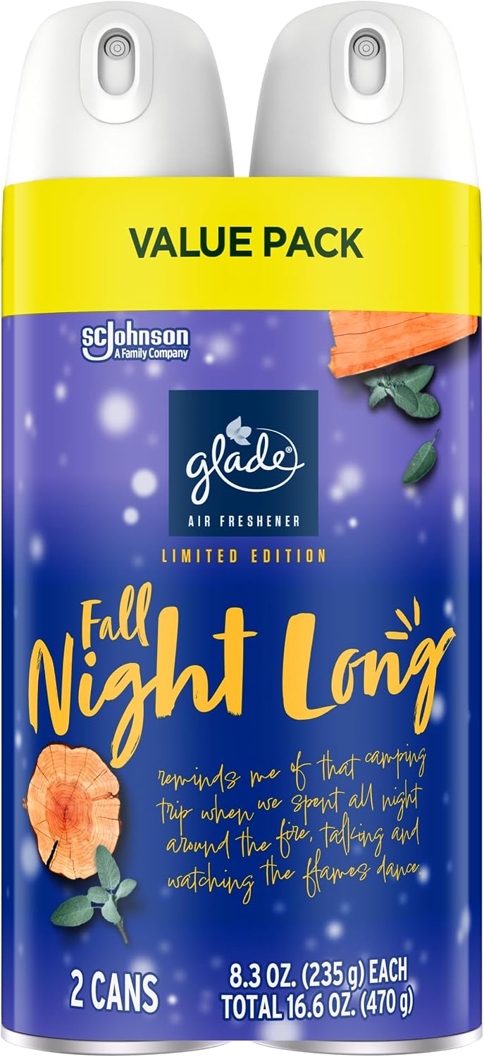 Glade Air Freshener Room Spray, Fall Night Long, 8.3 oz, 2 Count