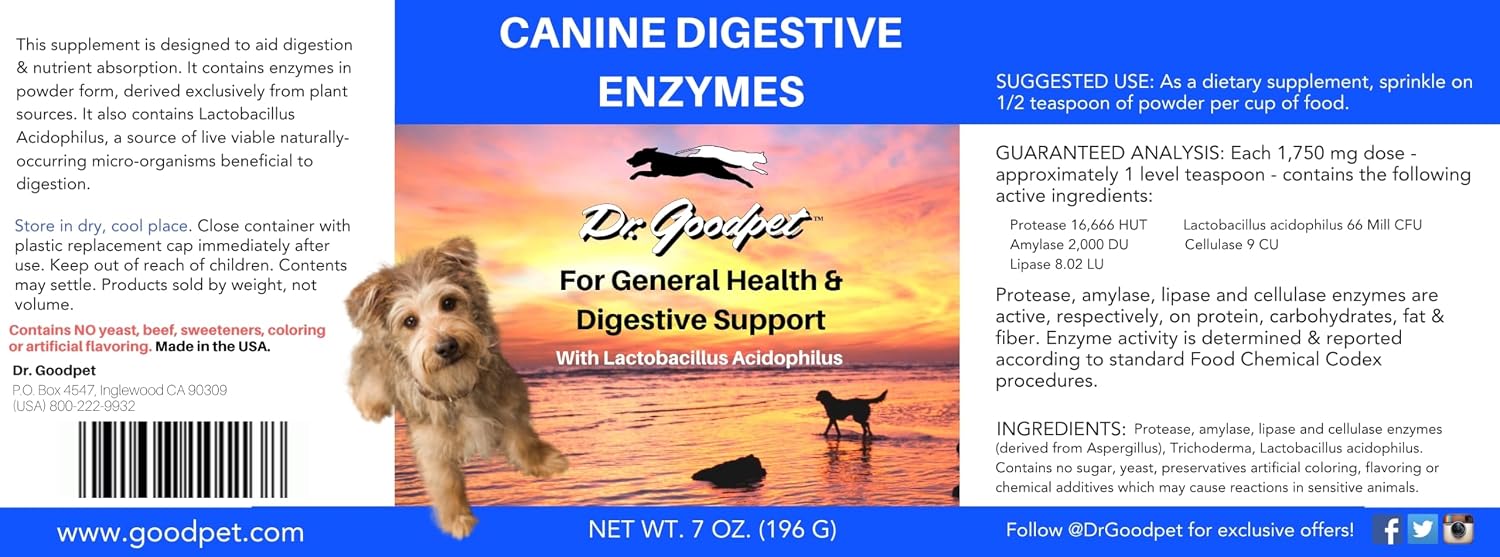 Digestive Enzymes + Probiotics for Dogs – Gut Health & Sensitive Stomach Support – Helps Relieve Gas