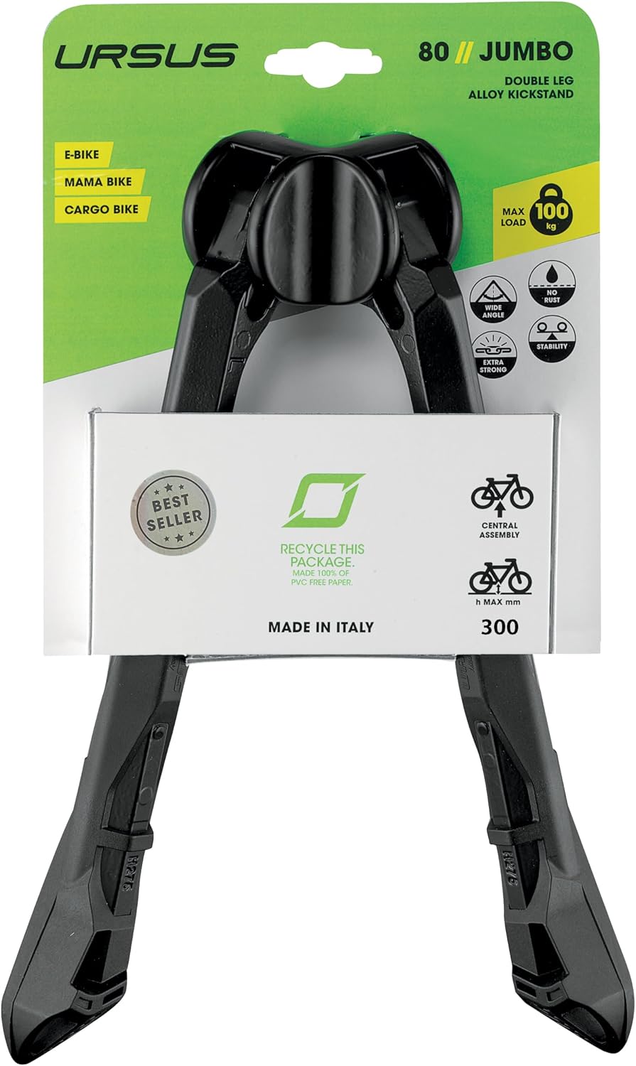 Ursus Jumbo 28 Double Leg Stand 300 mm with Plate and Screw Black