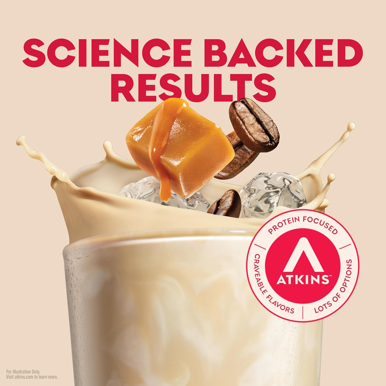 Atkins Café au Lait Iced Coffee Flavored High Protein Shake, Low Sugar and Low Carb, Keto Friendly, Ready to Drink Protein Drink, Gluten Free