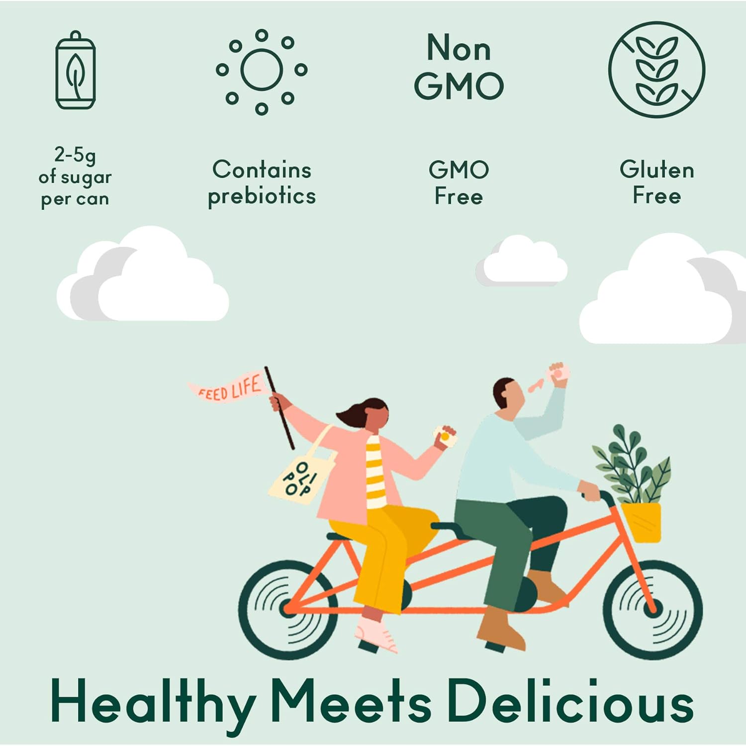 OLIPOP - The Sampler, 6-Flavor Soda Variety Pack, Healthy Soda, Prebiotic Soft Drinks, Supports Digestive Health & Gut Health, High Fiber, Low Calorie