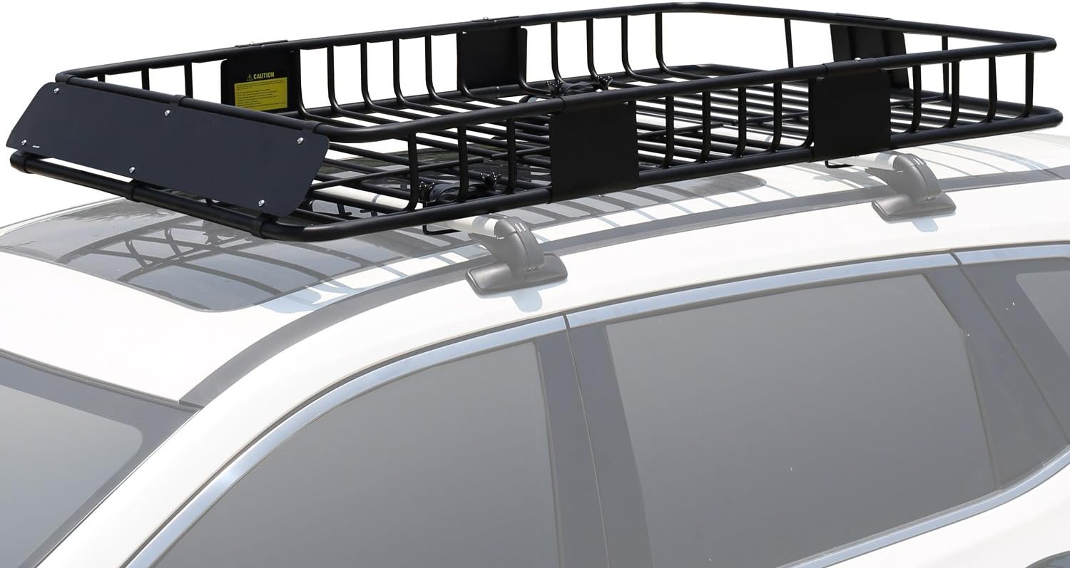 Leader Accessories Roof Rack Cargo Basket 64"x39"x4" for SUV Truck Van Car | 150 lbs Capacity, Alloy Steel with Rust-Resistant , Easy Assembly, Extra Storage for Luggage, Camping & Outdoor Road Travel