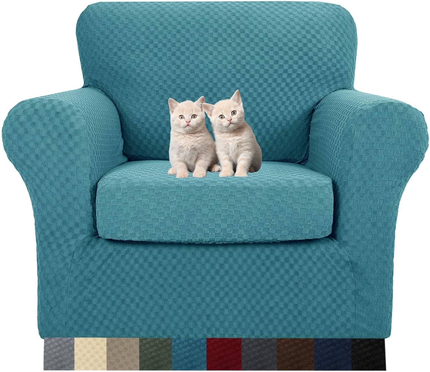 MAXIJIN Latest Recliner Slipcovers for Living Room 4 Pieces Stretch Jacquard Recliner Chair Cover Soft Fitted Recliner Protector with Elastic Bottom