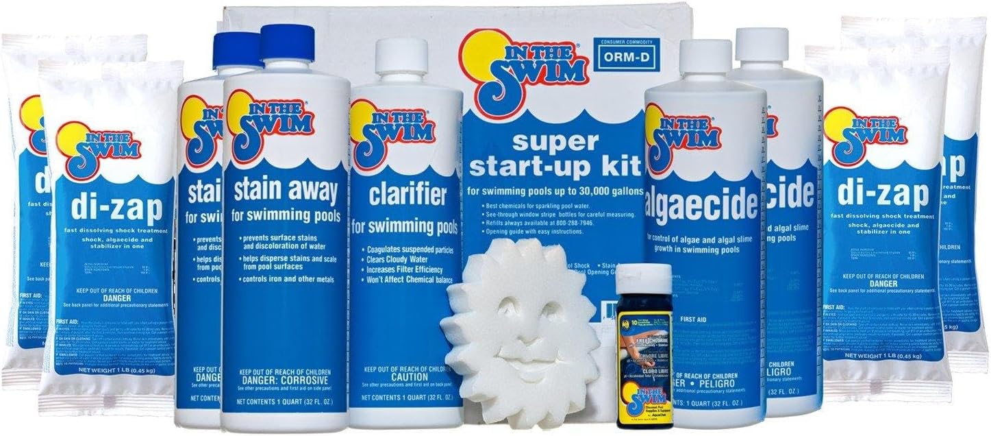 In The Swim Pool Basic Opening Chemical Start Up Kit - Above Ground and In-Ground Swimming Pools - Up to 7,500