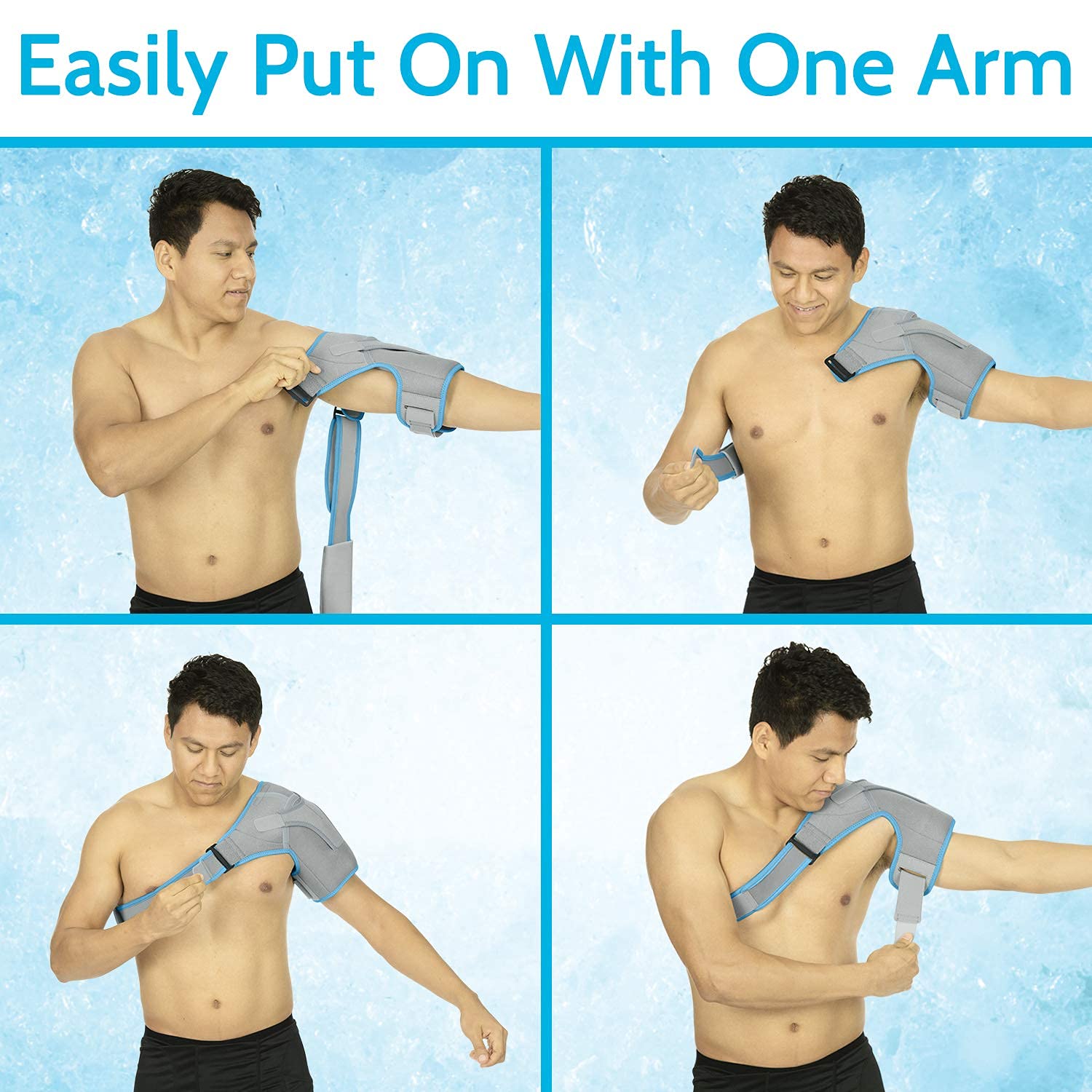 Arctic Flex Shoulder Ice Pack Brace - Rotator Cuff Cold Gel Wrap Therapy | Heat or Cooling Support Immobilizer with Compression Stability for