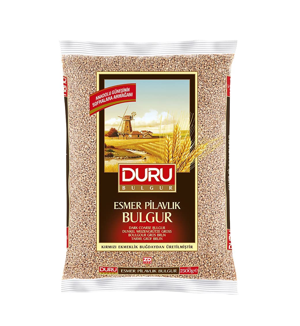 Duru Brown Coarse Bulgur, 35.2oz (1000 g), Wheat Berries, 100% Natural and Certificated, High Fiber and Protein, Non-GMO, Great for Vegan Recipes, Better than Rice