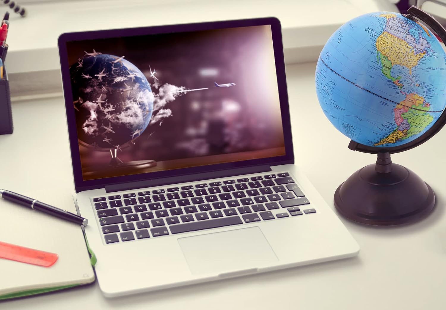 EXERZ 8" World Globe - Political Map Educational Earth Globe - English