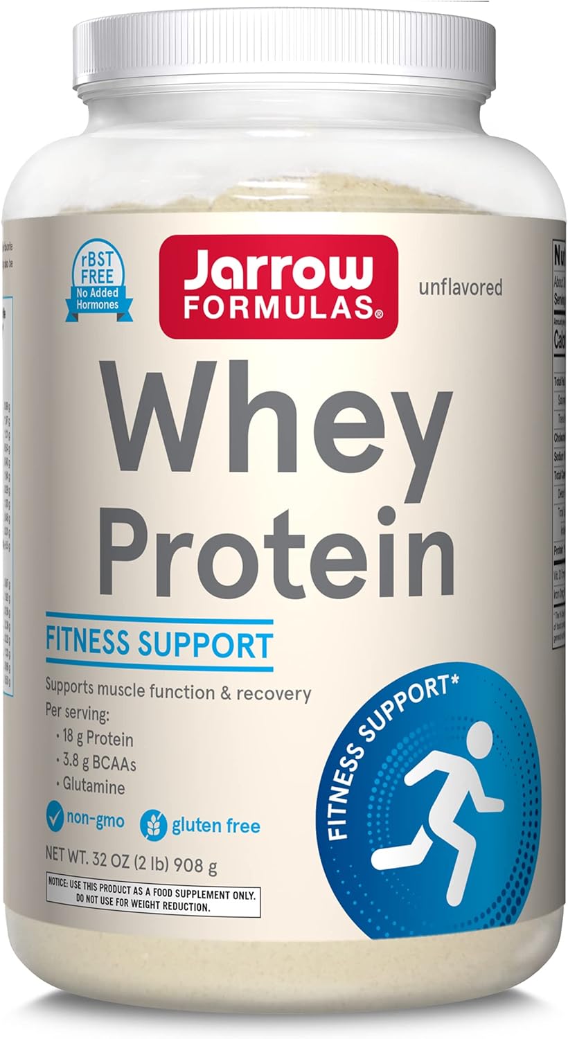 Jarrow Whey Protein, 18g of Protein, 3.8g of BCAAs, Glutamine, 32oz Powder | 18 G Protein Per Serving, 3.8 G BCAAs