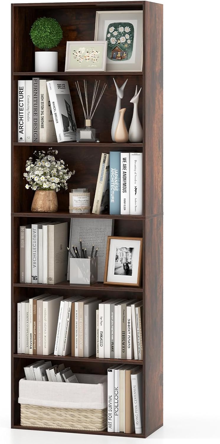 Giantex 8-Cube Bookcase, 3-Tier Cubby Bookshelf, Horizontal Vertical Display Rack with Anti-Tipping Kits, Modern Storage Organizer Shelf Unit for Bedroom, Living Room, Study (Natural, 8-Cube)