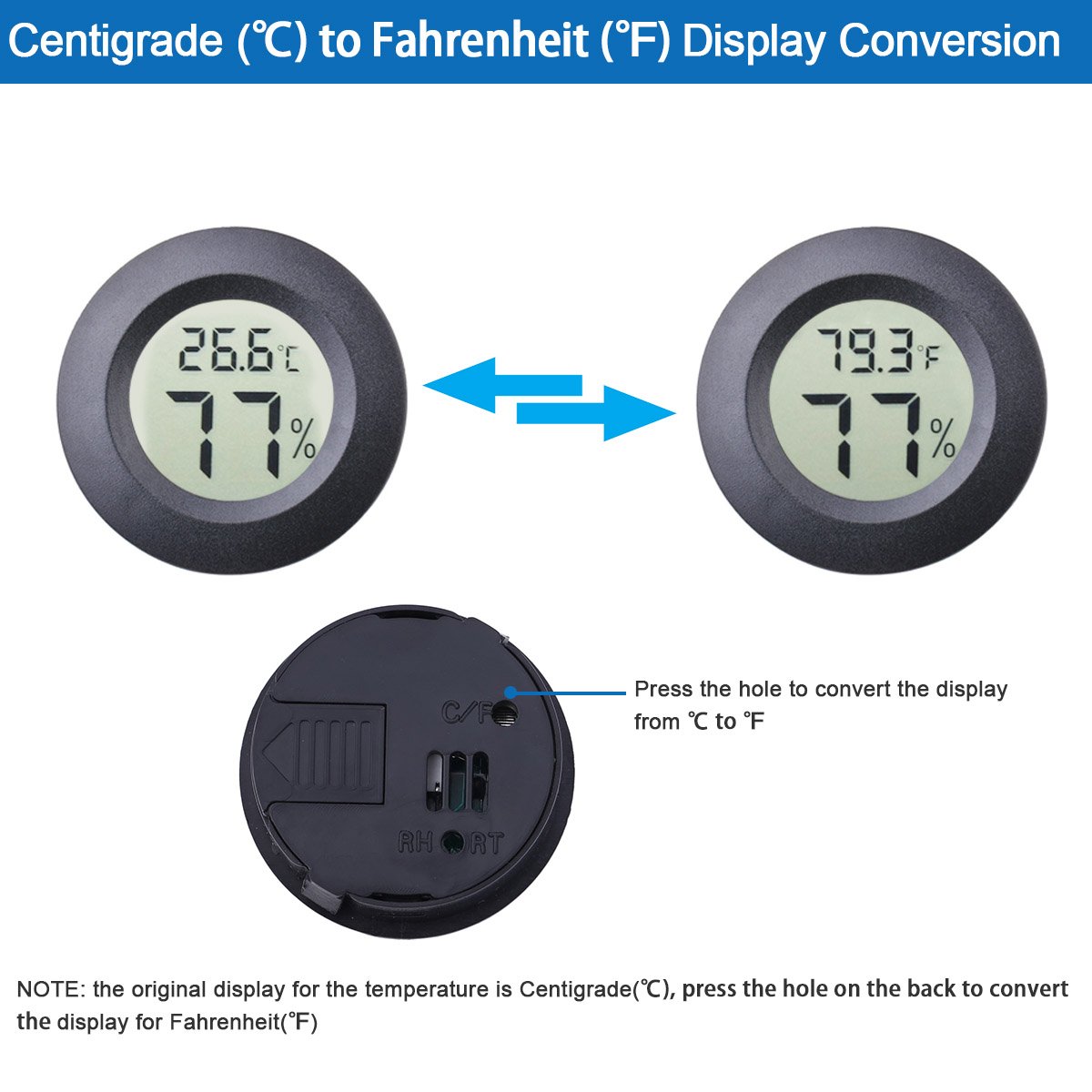 2-Pack Mini Hygrometer Thermometer Meter Digital LCD Indoor Room Monitor