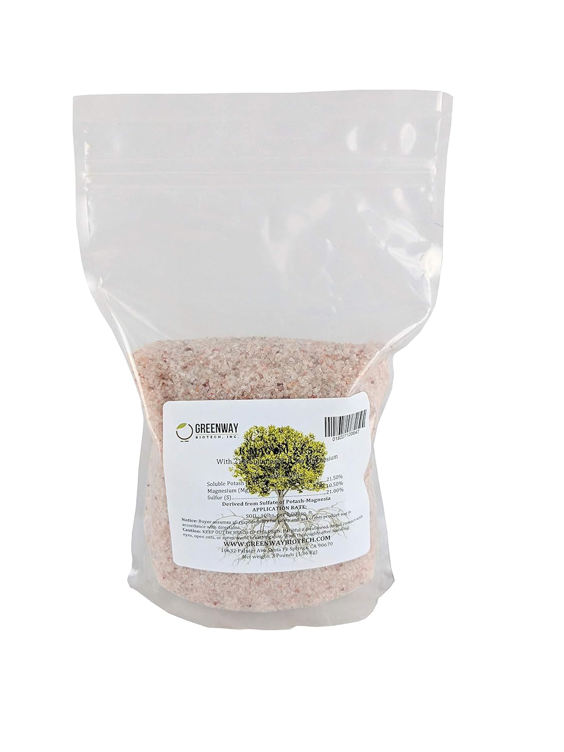 Greenway Biotech, Inc. Sul-Po-Mag 0-0-21.5 Sulfate of Potash Magnesia (K-Mag) 5 Pounds
