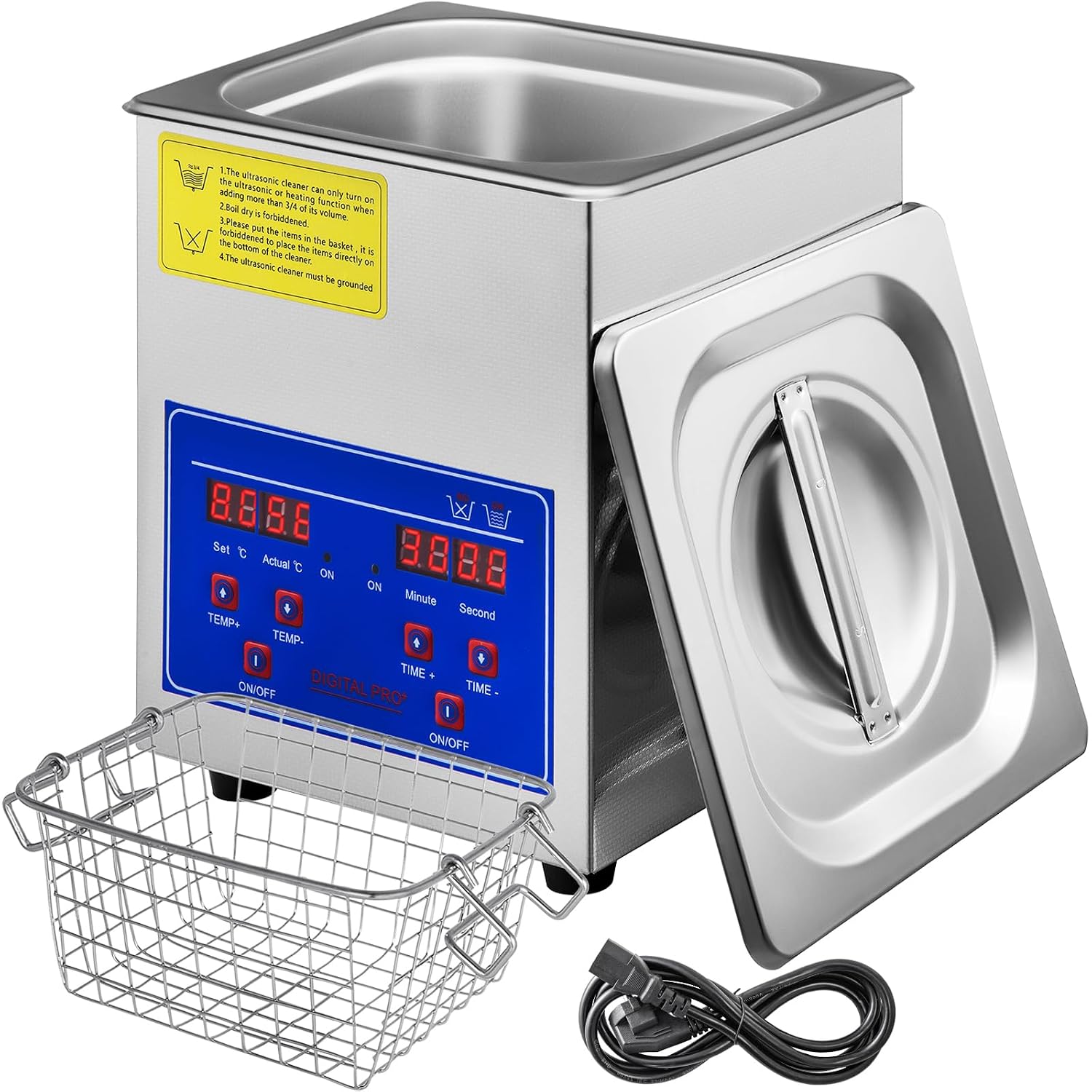 VEVOR 6L Commercial Sonic Cleaner, 40kHz Professional Cleaning Machine with Digital Timer & Heater, 110V - Ideal for Watches, Instruments, and Industrial Parts, FCC/CE/RoHS Certified | with Digital Timer and Heater, 110V, for Watch, Instruments, and Indu…