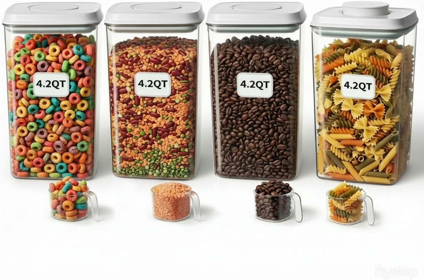 Melovom Pop Food Storage Containers Set Airtight Food Storage Containers with Pop Lids, Kitchen Pantry Organization and Storage, BPA Free, 2 x 2.8Qt
