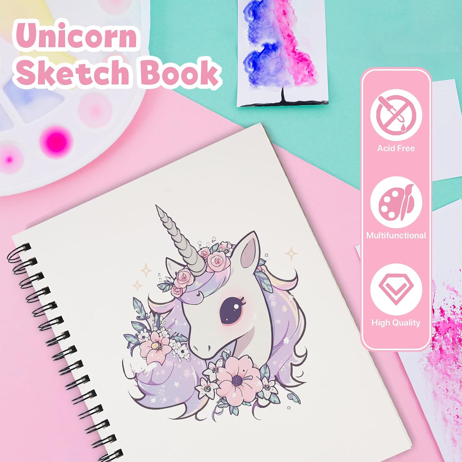 conda 8.5"x11" Sketch Book, 80 Sheets (68 lb/100gsm), Spiral Bound Artist Sketch Pad, Durable Acid Free Drawing Paper for Drawing Painting