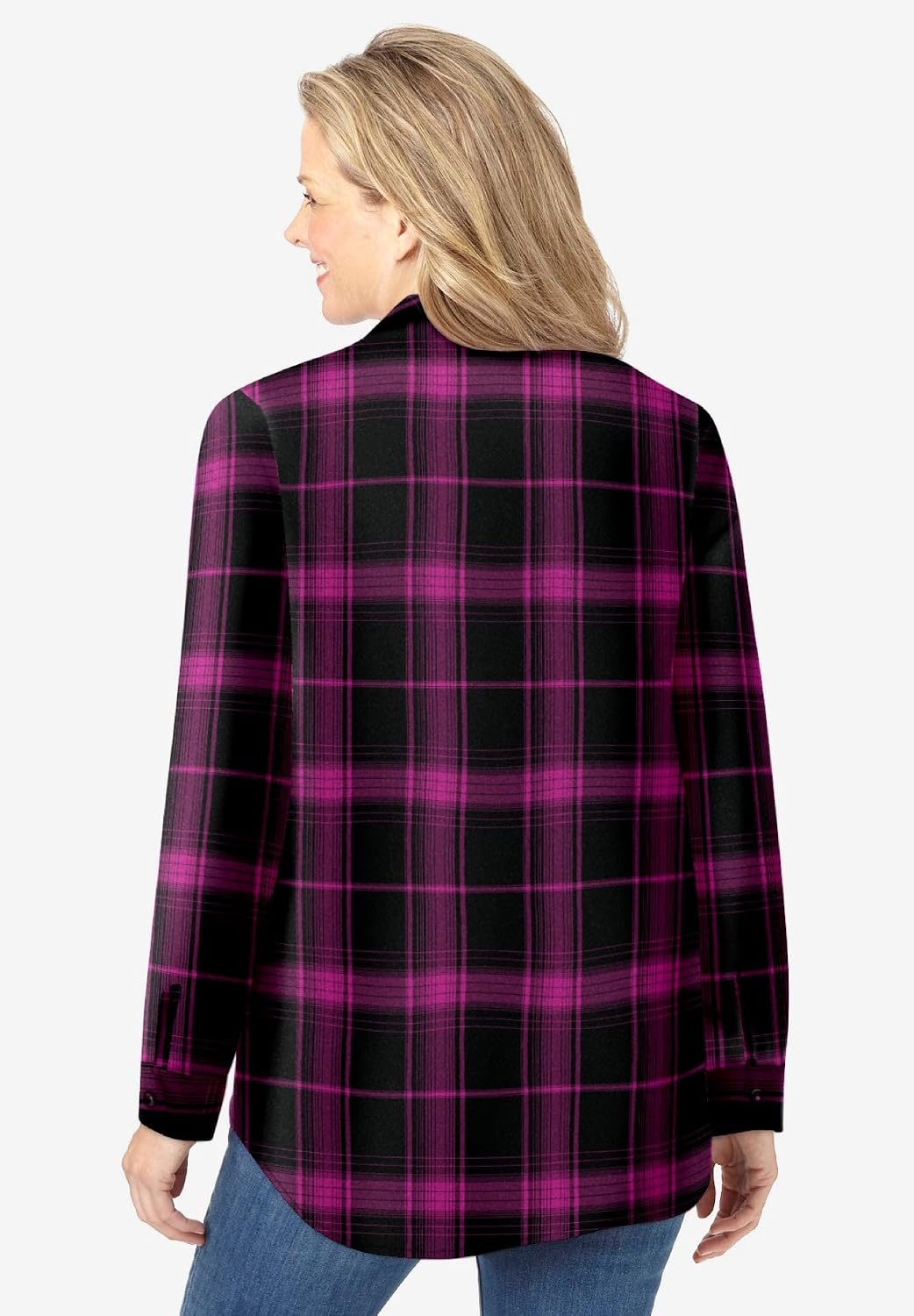 Woman Within Pintucked Flannel Shirt
