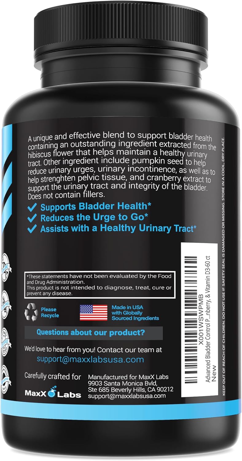 D-Mannose Capsules, 1400 Mg with Cranberry & Hibiscus Flower, 120 Ct | Fast Acting Formula, Supports Bladder & Urinary Tract Health - Extra Strength 60 Servings