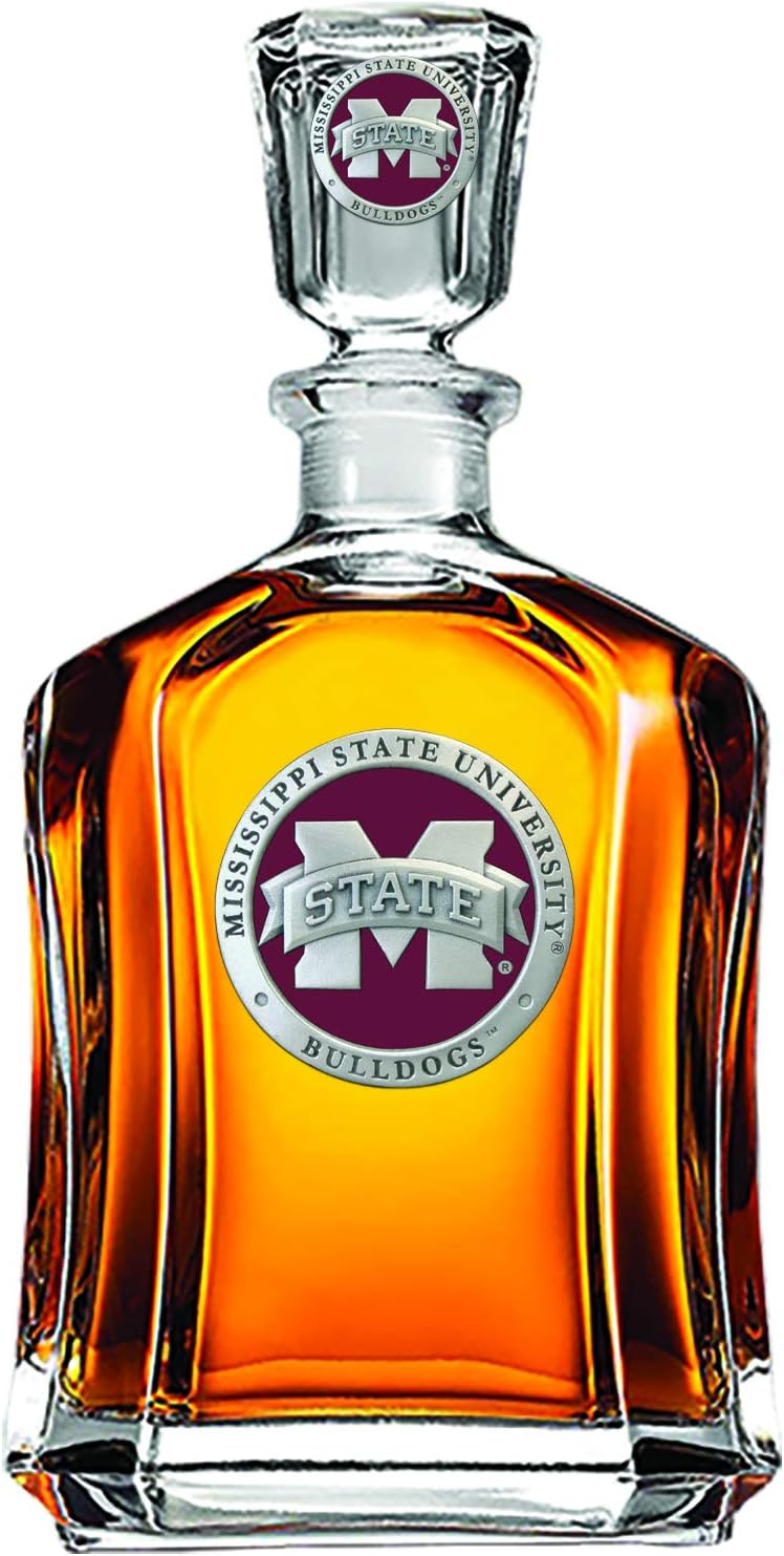Marines Decanter – Eagle Globe & Anchor | 24 OZ Whiskey Decanter for Liquor with Airtight Stopper | Expertly Crafted Pewter Glass Clear