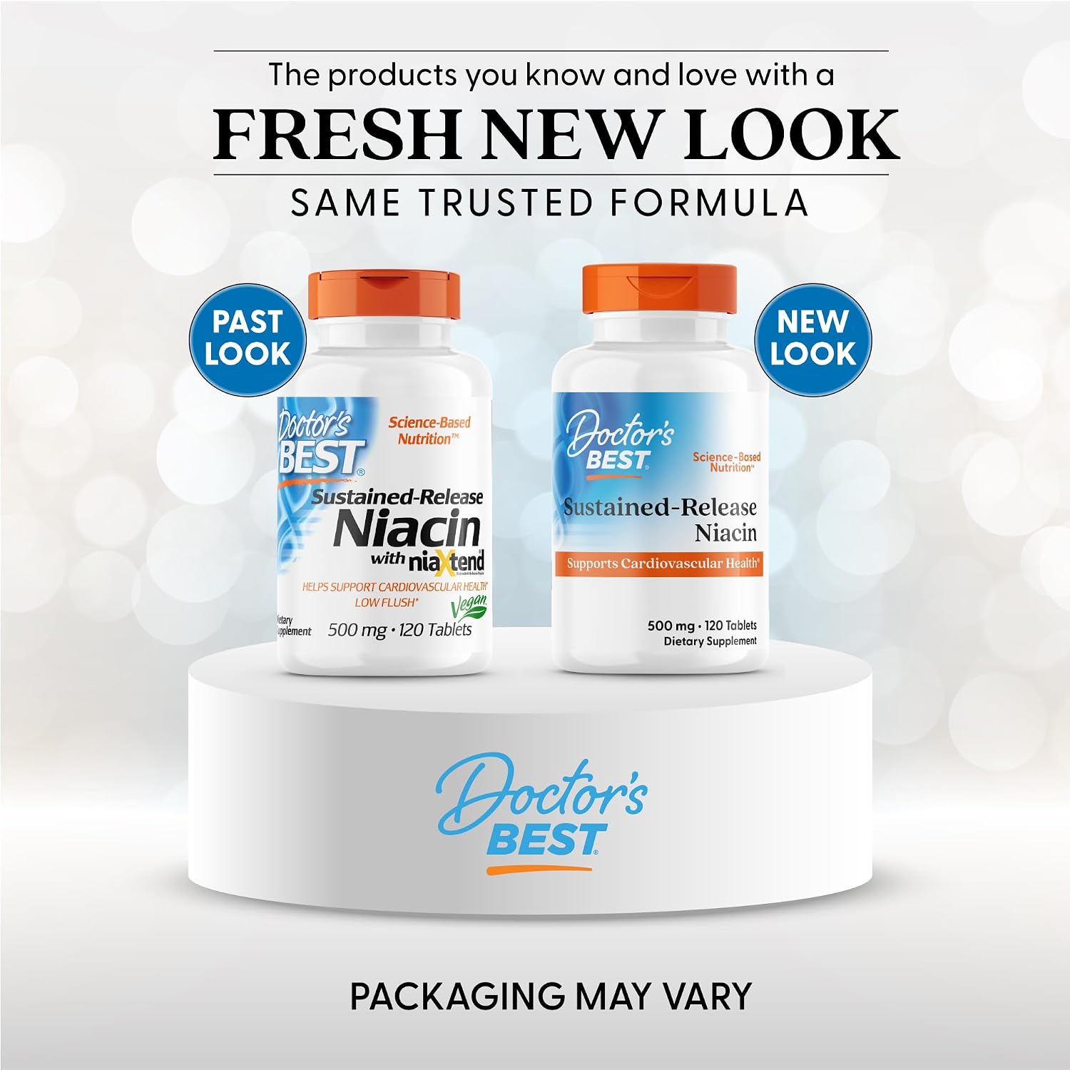 Doctor's Best Niacin 500 mg Extended Release Supplement for Men & Women - Minimizes Skin Flush, Niacin as Nicotinic Acid 500mg