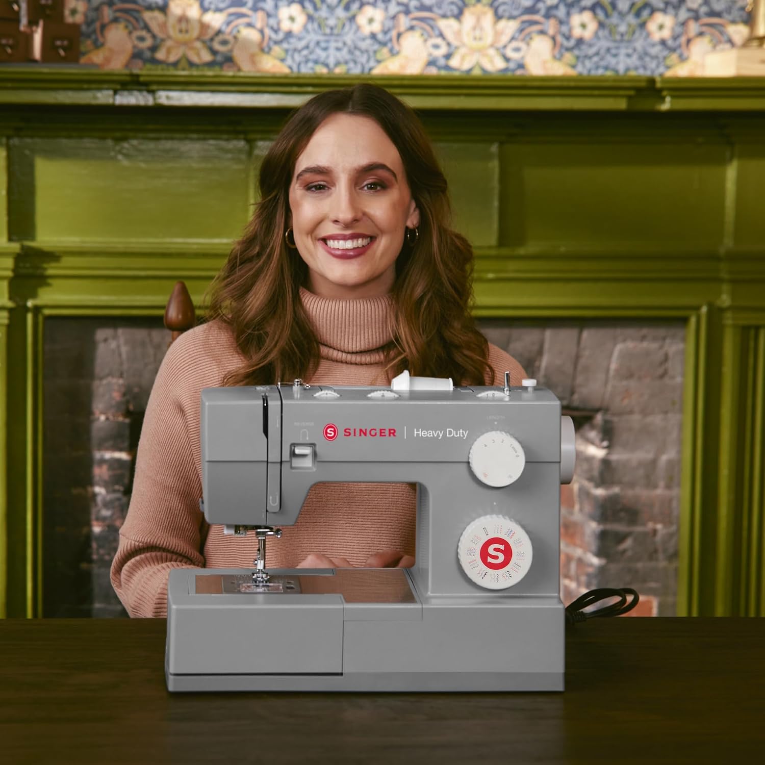 SINGER® Heavy Duty 4452 (Grey) High Speed Sewing Machine + Accessories | 32 Built-In Stitches Deliver 110 Stitch Applications | 50% More Power for Thick Fabrics, 1100 Stitches/Min, 1-Step Buttonhole | Accessories, 32 Built-In Stitches Deliver 110 Stitch…