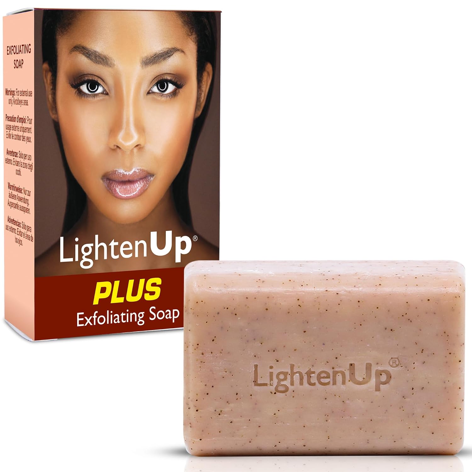 OMIC LightenUp, Exfoliating Soap - 200g / 7fl oz - Skin Brightening Soap, Cleansing Bar, Formulated to Fade Dark Spots, with Apricot, Glycerin