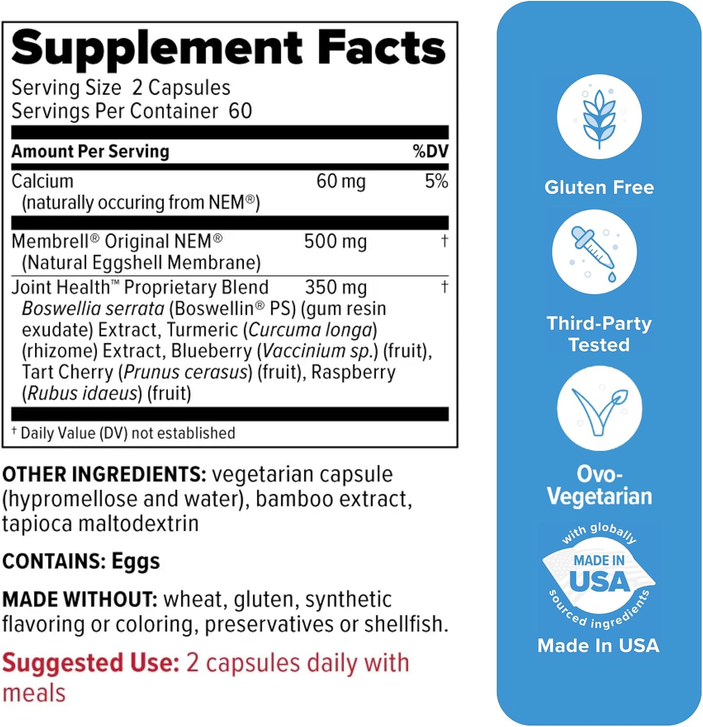 Redd Remedies, Joint Health Advanced, Helps Strengthen Connective Tissue and Cartilage, Fast-Acting Comfort with Boswellia Serrata and Turmeric, 60 Vegetarian Capsules