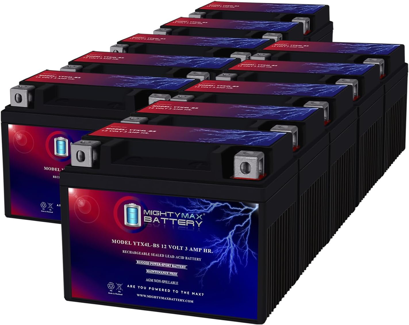 Mighty Max Battery YTX4L-BS Replacement for 1999-03 E-Ton AXL, TXL, NXL, RXL 50 and 90cc