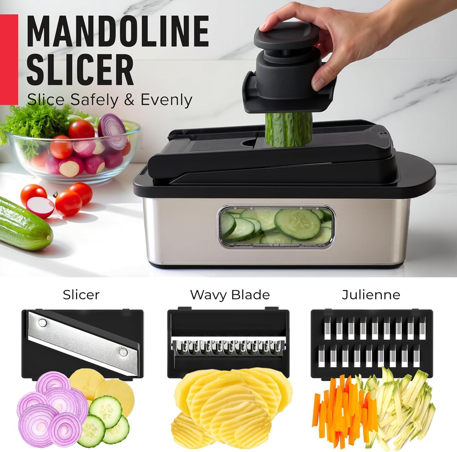 Mueller The Real Original Pro Vegetable Chopper & Mandoline Slicer, 10-in-1