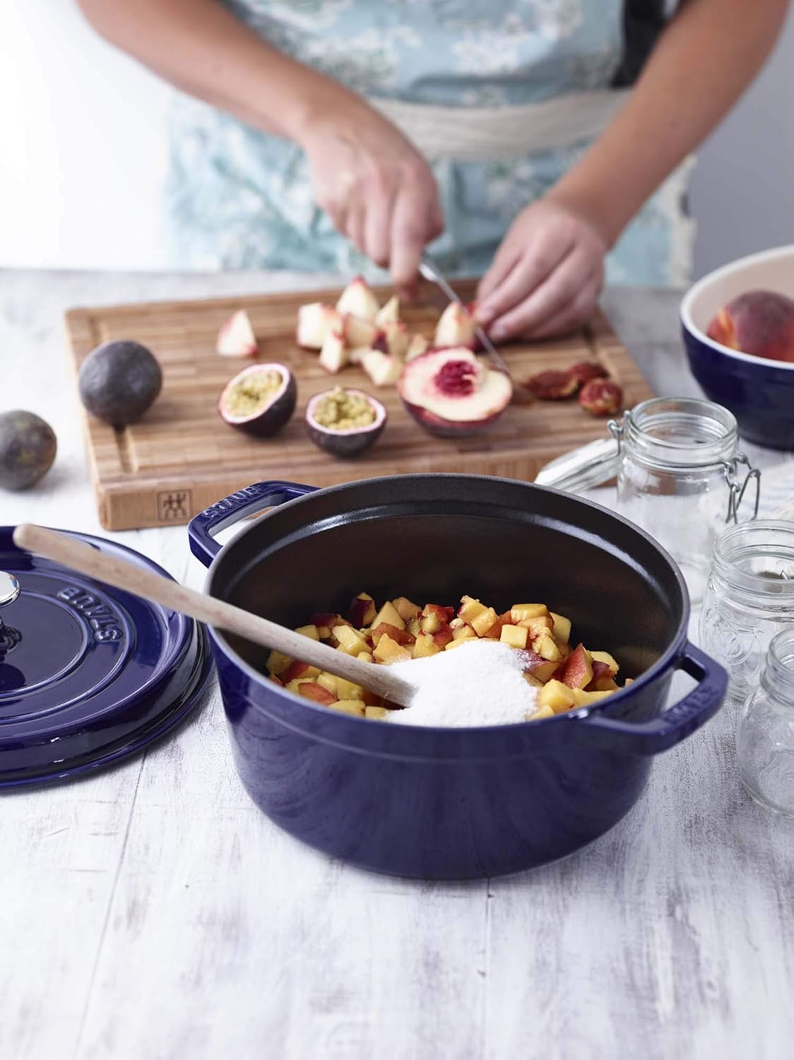Staub Cast Iron 5.5-qt Round Cocotte - Dark Blue, Made in France