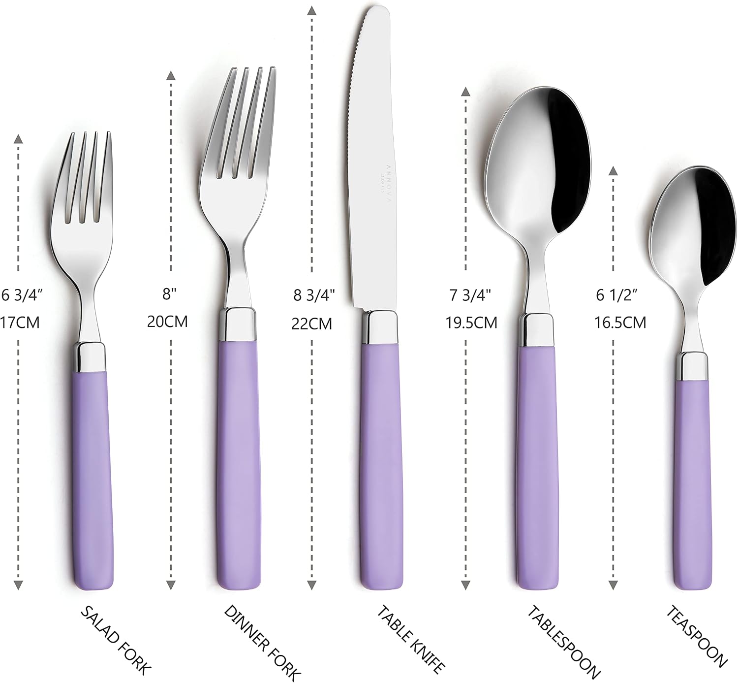 ANNOVA Silverware Set Stainless Steel Colorful Tableware Kitchen Flatware Set Utensils, Includes Dinner Knives, Forks, Spoons