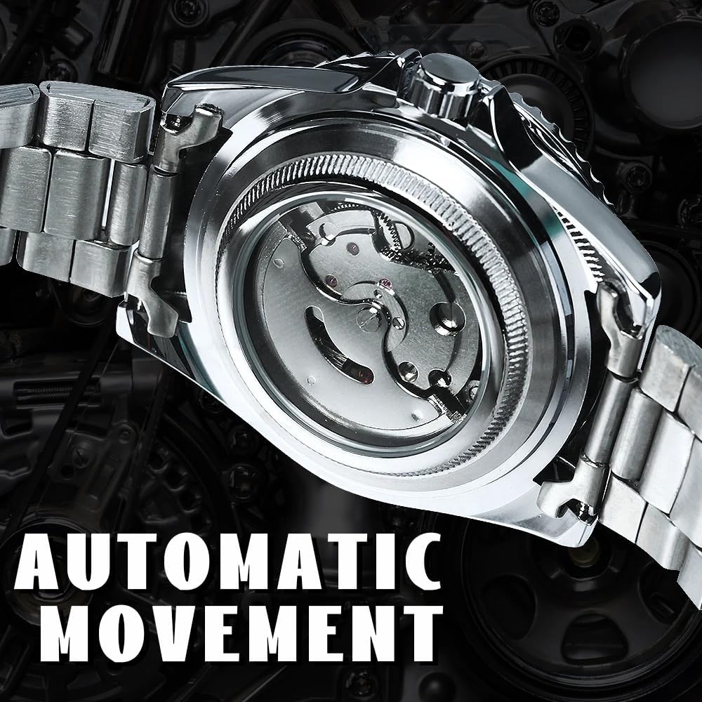 MASTOP Men Automatic Mechanical Watches Full Steel Waterproof Mens Watches | Calendar,Fashion Wristwatch for Men