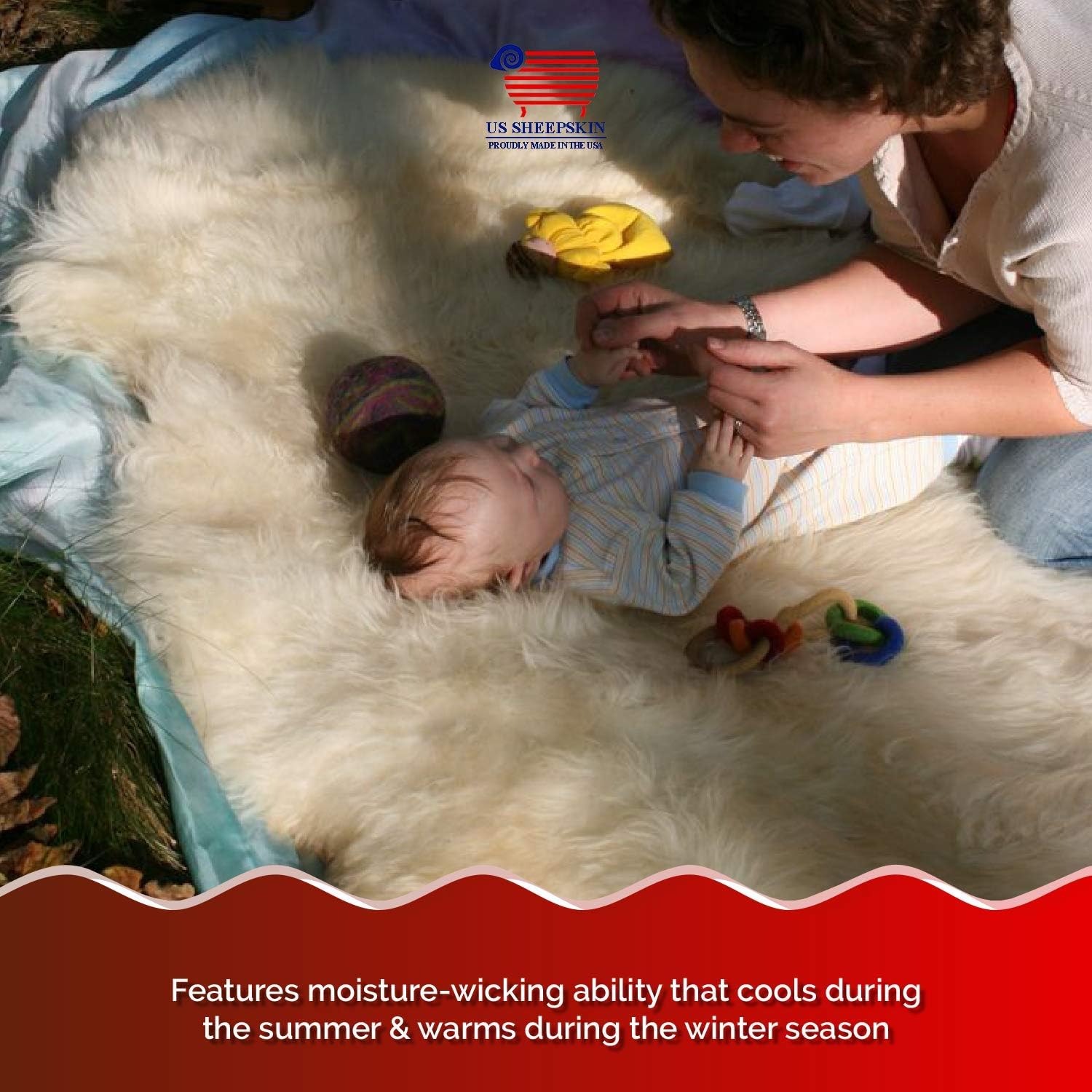 Medical Sheepskin Pelt Pads for Bedsores and Pressure Sores, Large Size (38” x 24” x 1”) | Large Size