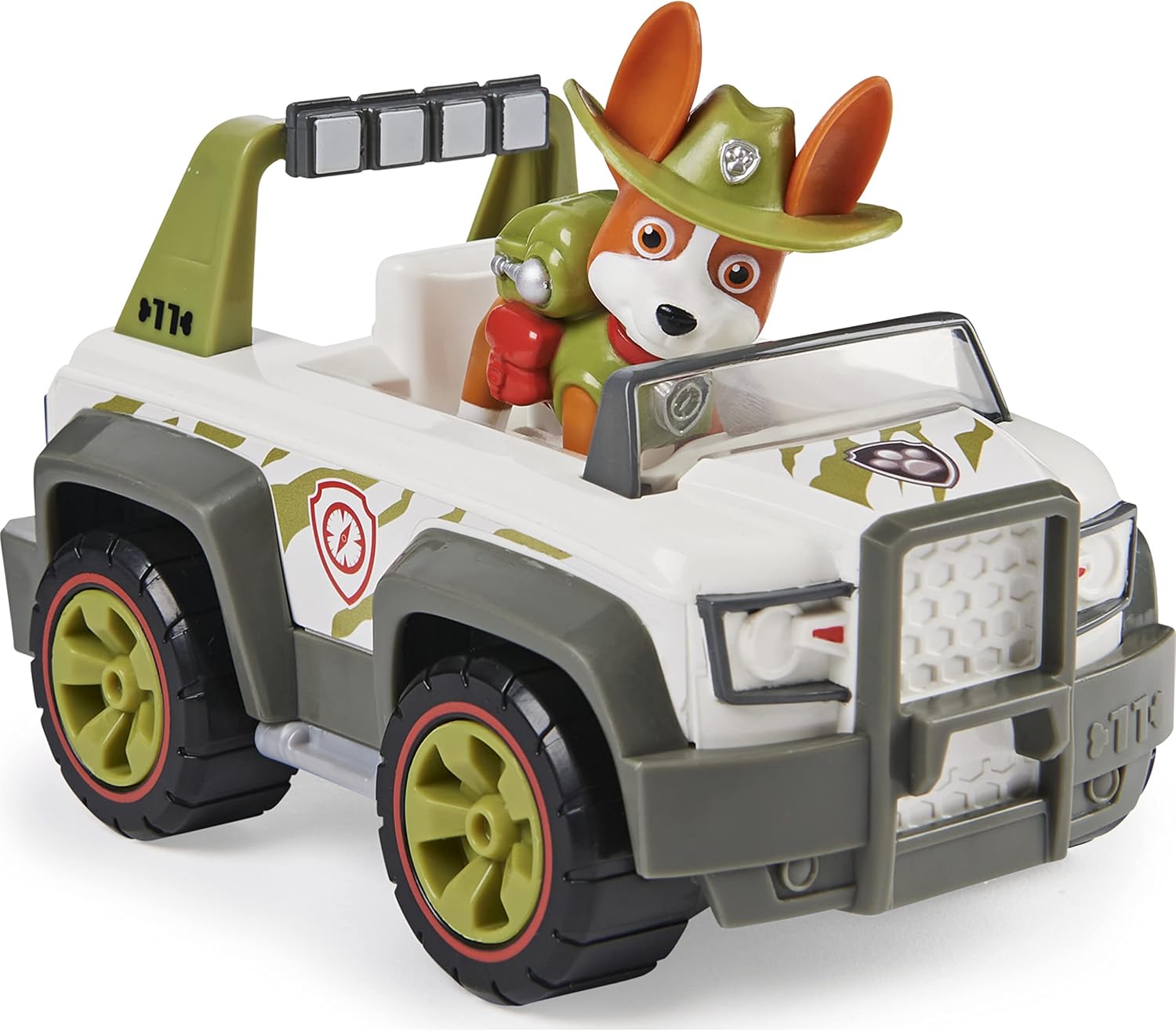 Paw Patrol, Tracker’s Jungle Cruiser Vehicle with Collectible Figure, for Kids Aged 3 and up