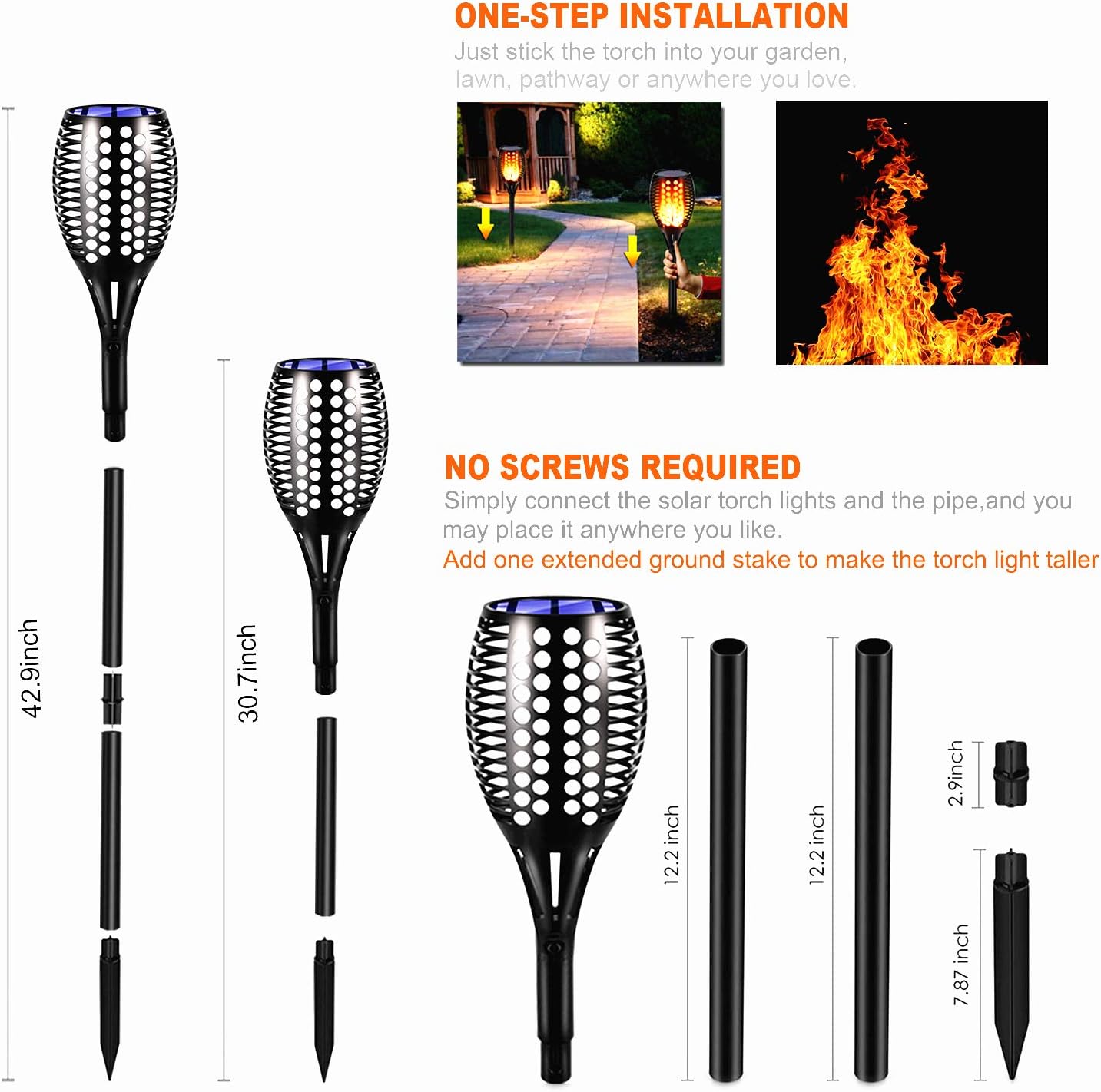 Upgraded Solar Torch Lights