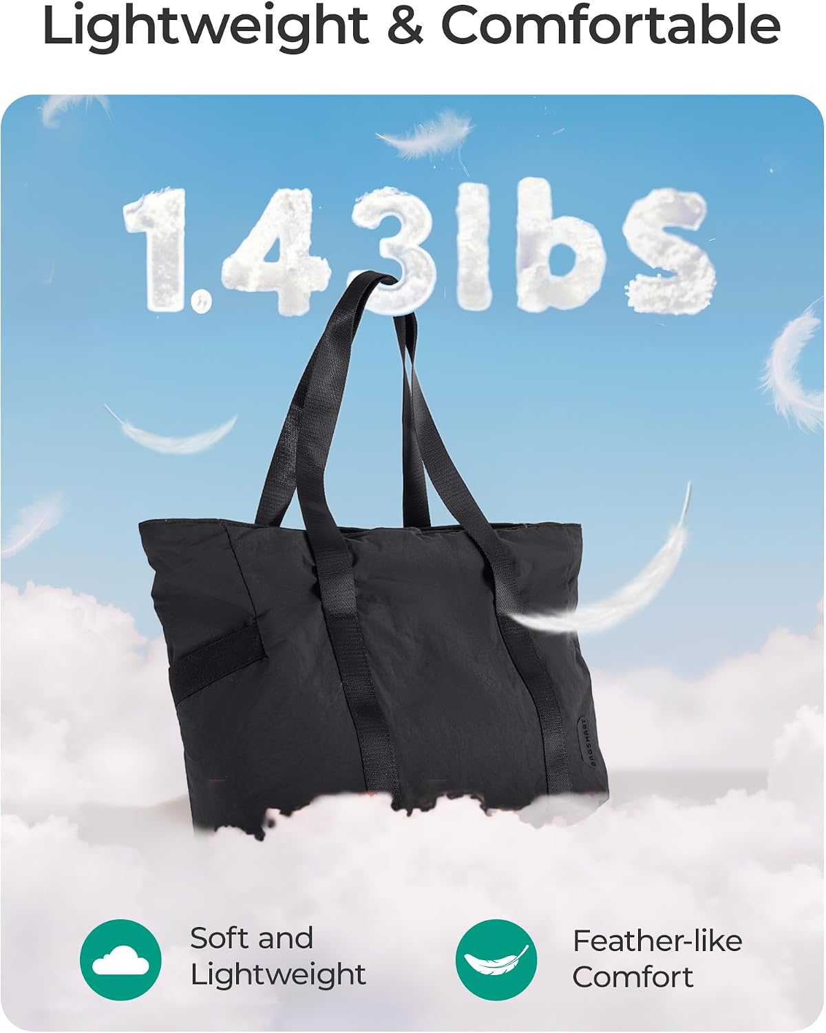 BAGSMART Gym Tote Bag for Women, 24L/28L Travel Tote Yoga Mat Bag