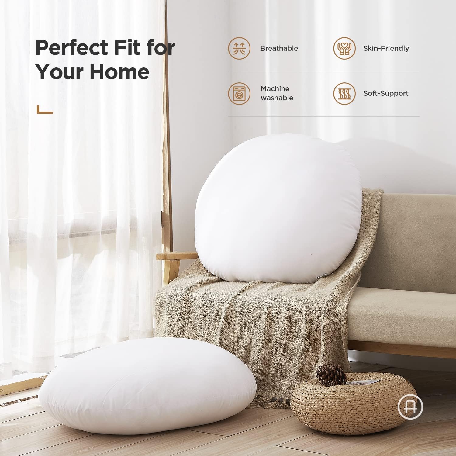 Acanva Polyester Decorative Rectangle Throw Pillow Inserts, Hypoallergenic Form Stuffer Cushion Sham Filler, 16x26, White, 1 Count (Pack of 1)