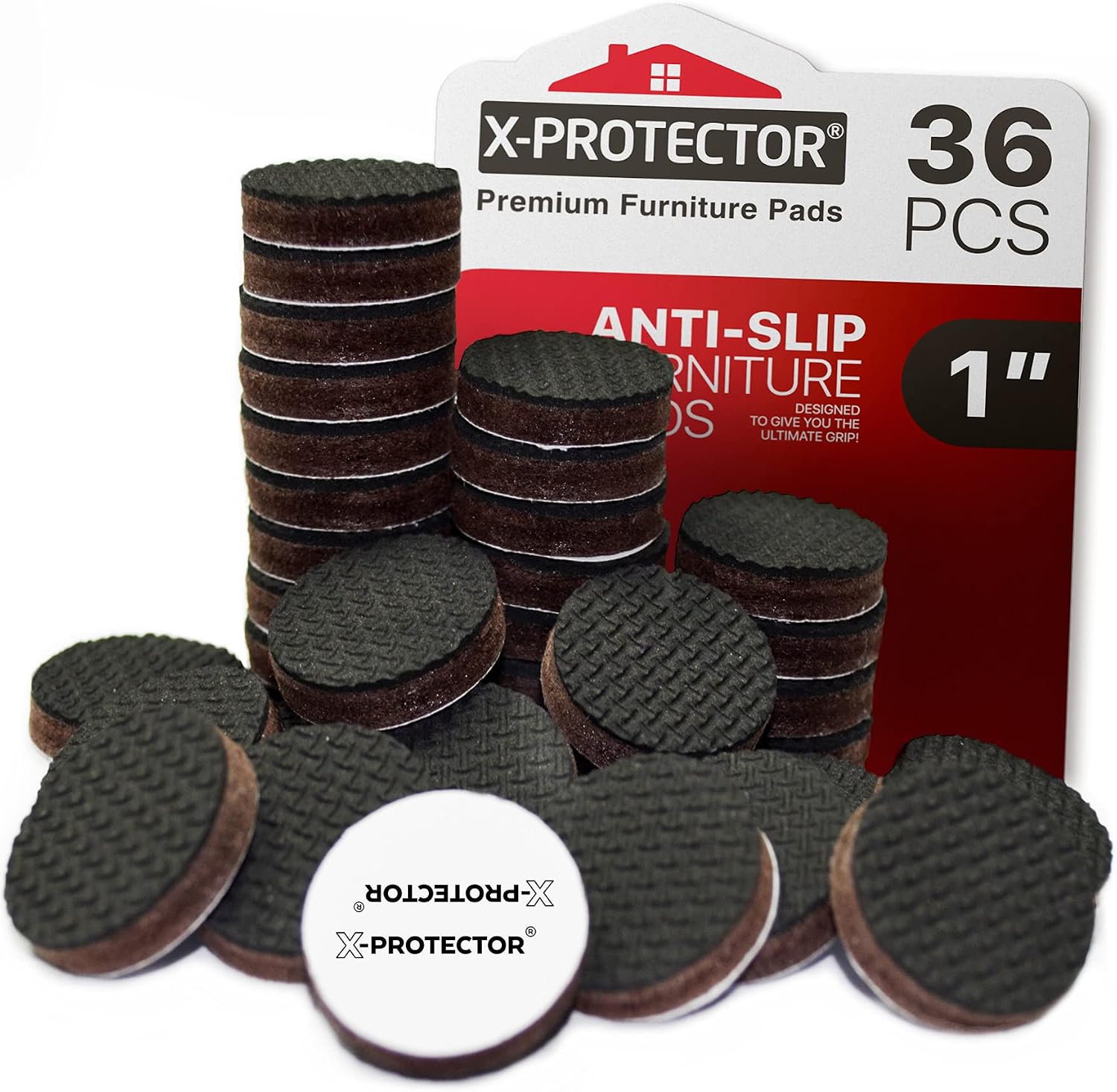 X-PROTECTOR Non Slip Furniture Pads – 12 Premium Furniture Grippers 3"! | Best SelfAdhesive Rubber Feet Furniture Feet – Ideal Non Skid Furniture Pad Floor Protectors – Keep Furniture in Place!