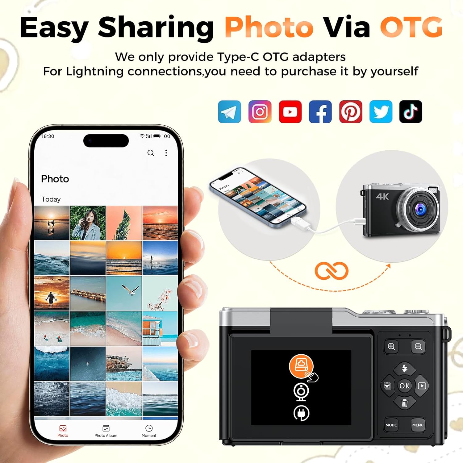 MaxMango Digital Camera, 64MP & 2.4'' Vlogging Camera for Beginners