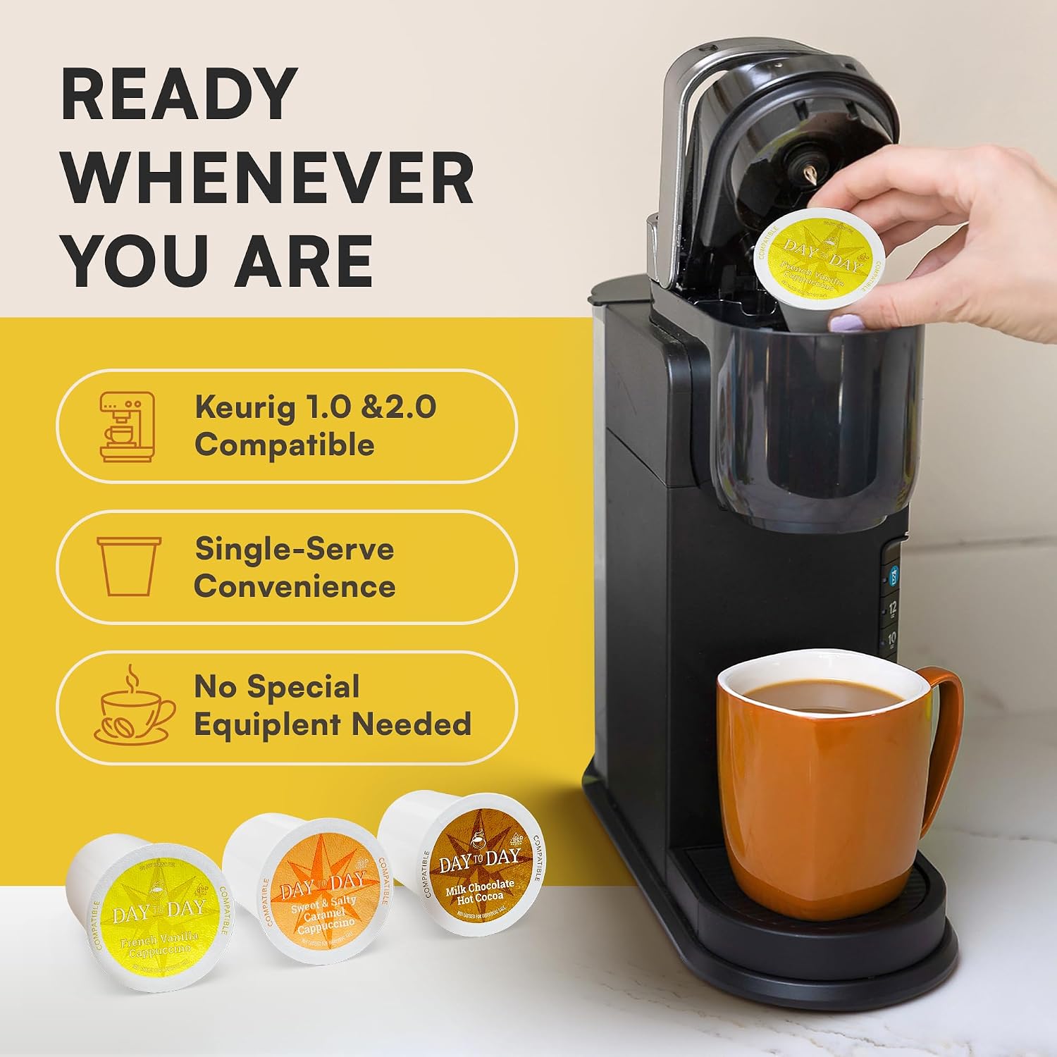 Day To Day Coffee Pods, Breakfast Blend Medium Roast, 120 Count K-Cup | Compatible with Keurig K-Cup brewers. Bulk single serve pods for everyday morning coffee at home, office or breakroom