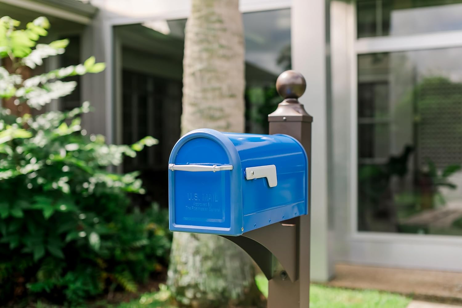 Architectural Mailboxes Chadwick Galvanized Steel Post Mount Mailbox, 8950B-10, Black, Medium Capacity | Galvanized steel build for outside with weather-resistant build and rust-resistant powder-coat finish. USPS approved.