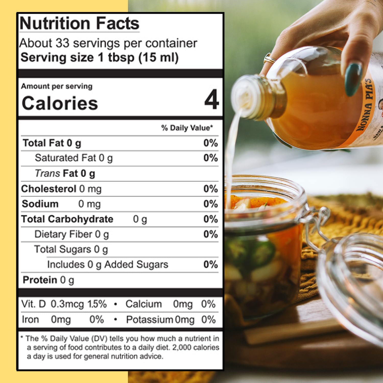 Nonna Pia's Organic Apple Cider Vinegar with Mother 16.9 oz, Raw Unfiltered | ACV with mother
