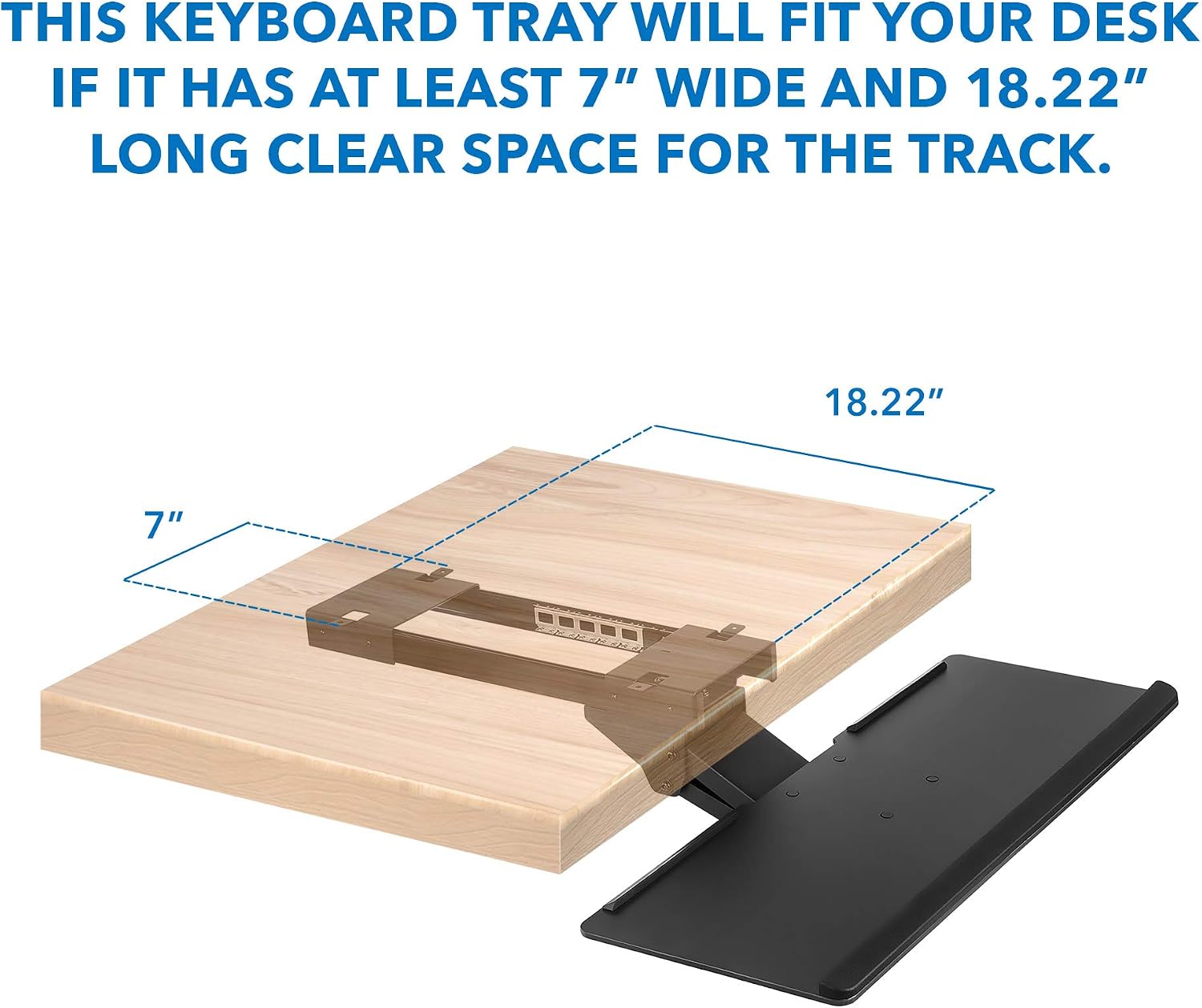 Mount-It! Keyboard Tray Under Desk, Full Motion Computer Keyboard and Mouse Tray, Slide Out Ergonomic Keyboard Drawer with Gel Wrist Pad, 26" Wide