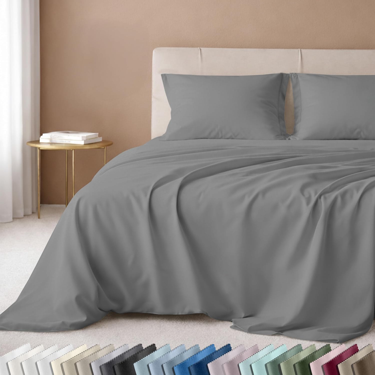 California Design Den Luxury 600 Thread Count Full Size Sheet Sets, Seafoam | 100% Cotton Sateen Backed by Good Housekeeping Seal, Soft & Smooth, 16" Deep Pocket, All-Around Elastic, Durable, Easy Care