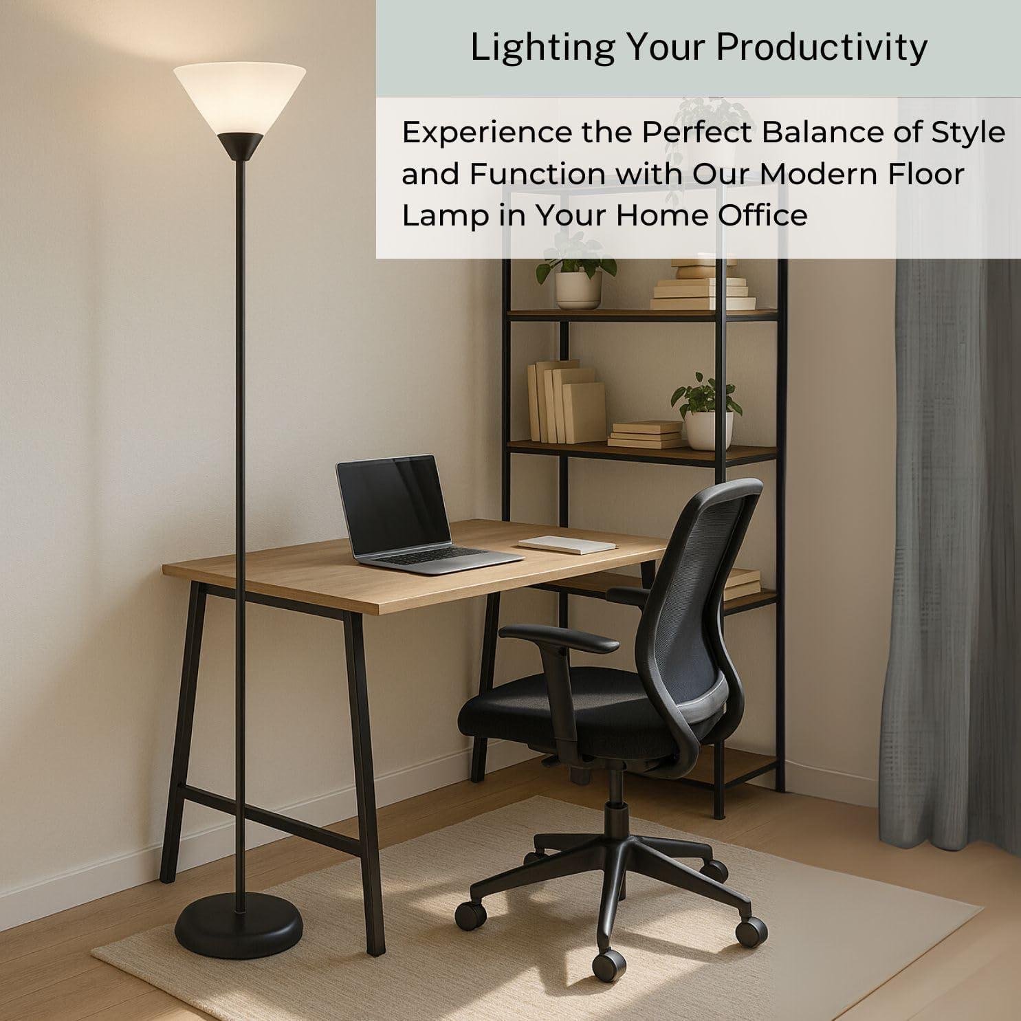 Mary Floor Lamp by Light Accents – Standing Lamp for Living Rooms – Torchiere Pole Light – LED-Compatible Floor Lamp – Modern Bedroom