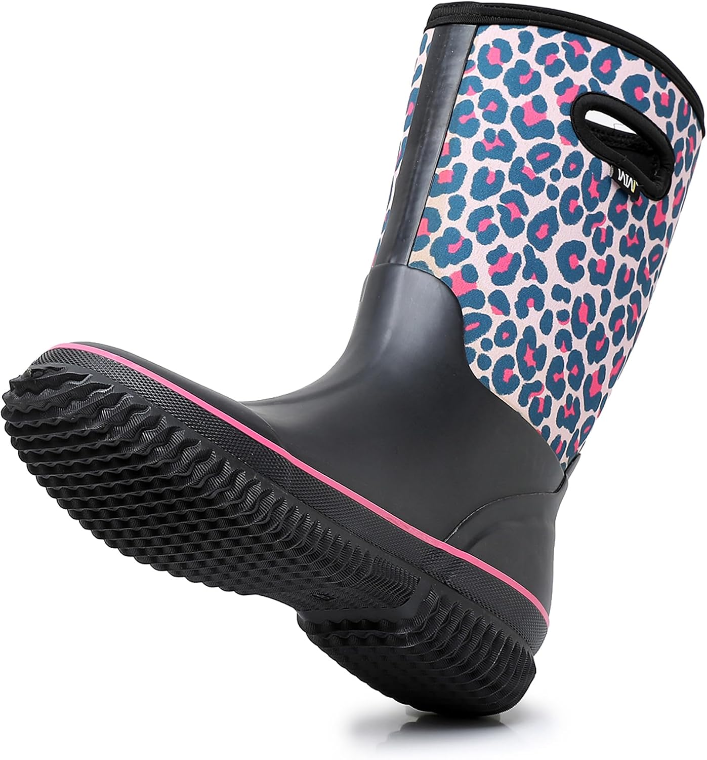 WTW Womens Mid Calf Rain Boots - Waterproof Insulated Neoprene Rubber Boots Mud Outdoor Hunting Garden Boots
