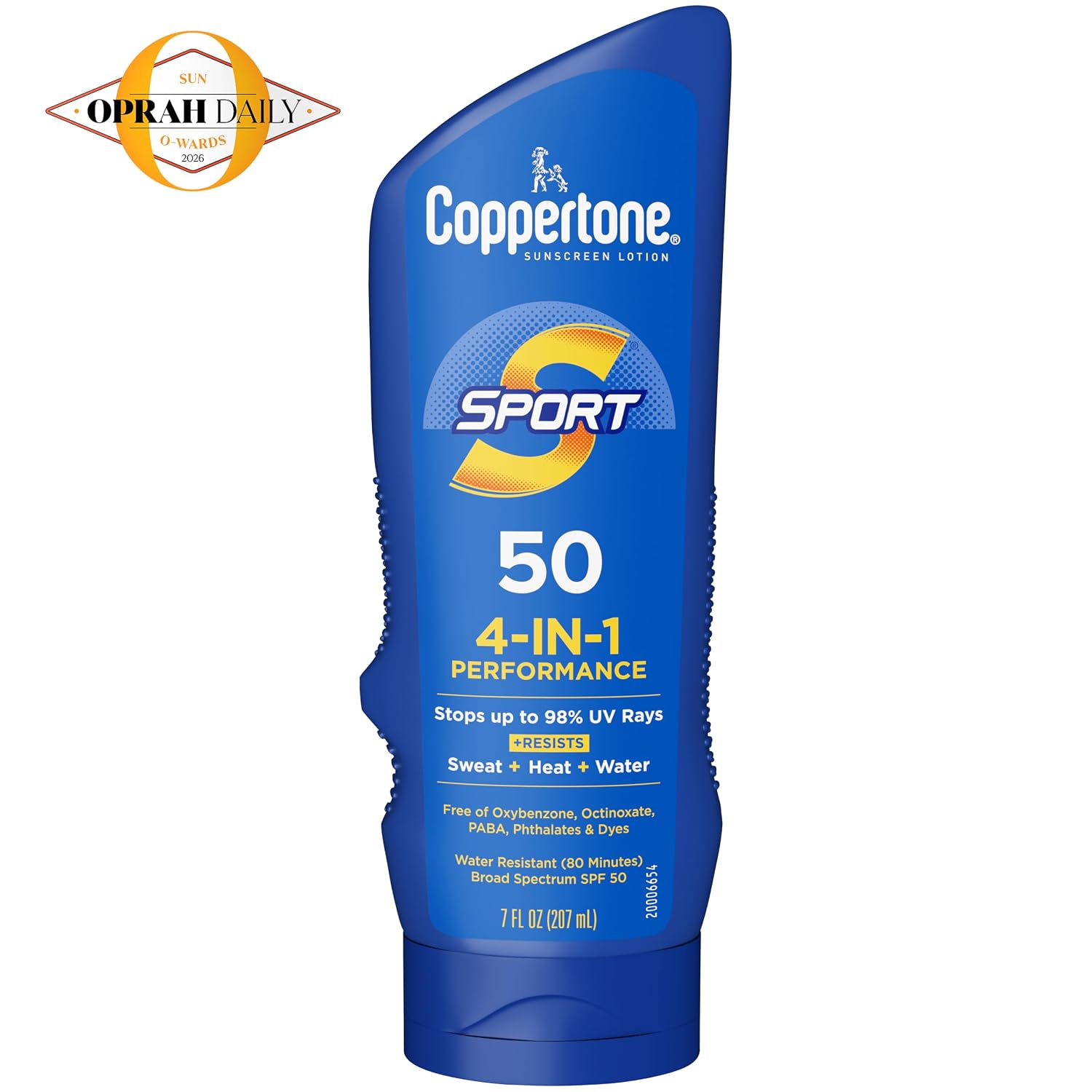 Coppertone SPORT Sunscreen Lotion SPF 30, 7 FL OZ | Sunscreen Lotion with Vitamin E, Sweat, Heat and Water Resistant, PABA, Oxybenzone, Octinoxate, Paraben and Dye Free
