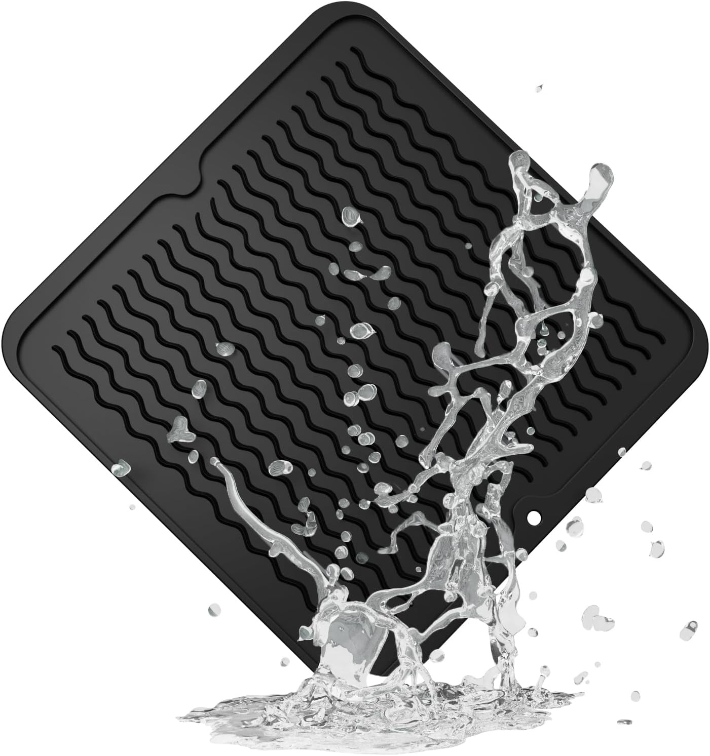 ZLR Silicone Dish Drying Mat for Kitchen Counter, Eco-Friendly Fast Dry Dish Mat, Easy Clean Multi Usage Drying Matt, Heat Resistant Trivet