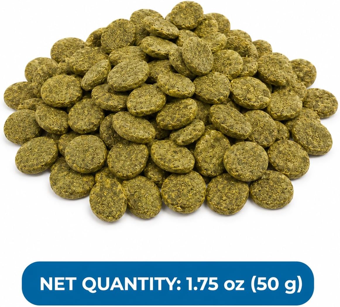 SunGrow Spirulina Protein Wafers for Shrimps, 1.75 oz Nutritional Snack, High-Protein Food for Freshwater Shrimp, Ideal for Betta Fish Supplies, Aquarium Salt Setups, Nano Tanks & Bottom Feeders