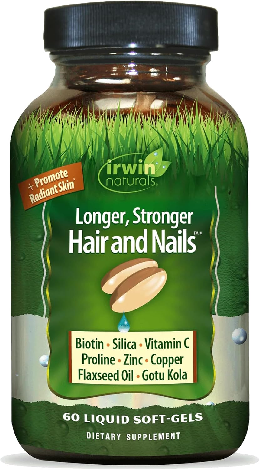 Irwin Naturals Healthy Skin & Hair Plus Nails by Irwin Naturals 2-Pack | Nutrient Rich | Provides Shine and Strength | 2 X 60 Softgels