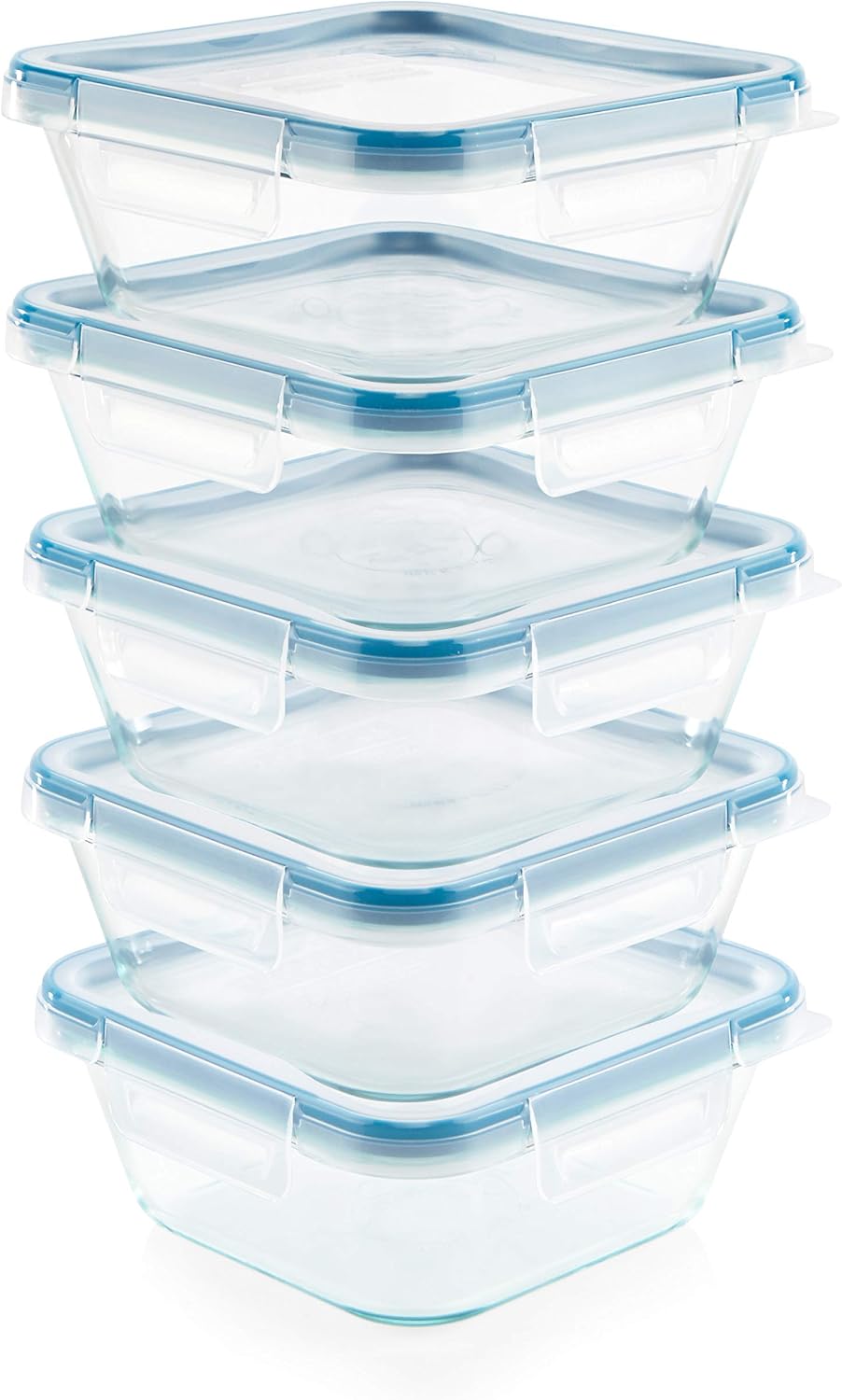 Snapware Glass Total Solutions (12-Pack) Food Storage Containers Set | Airtight & leakproof plastic locking BPA-free lids, freezer, dishwasher, microwave safe
