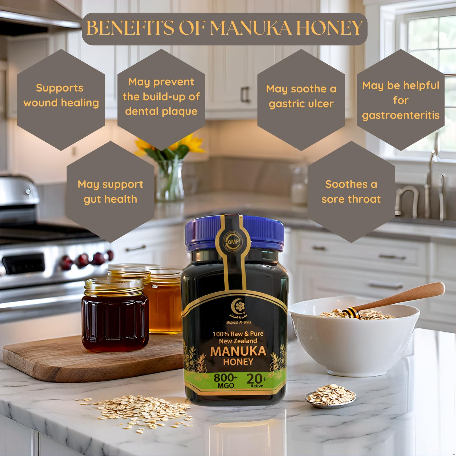 Authentic Mountain Sidr Honey - Jujube Honey, Supports Mental Health, Memory and Cognition, 100% Natural, Raw Liquid Honey, Gluten Free (500g / 17.6oz)